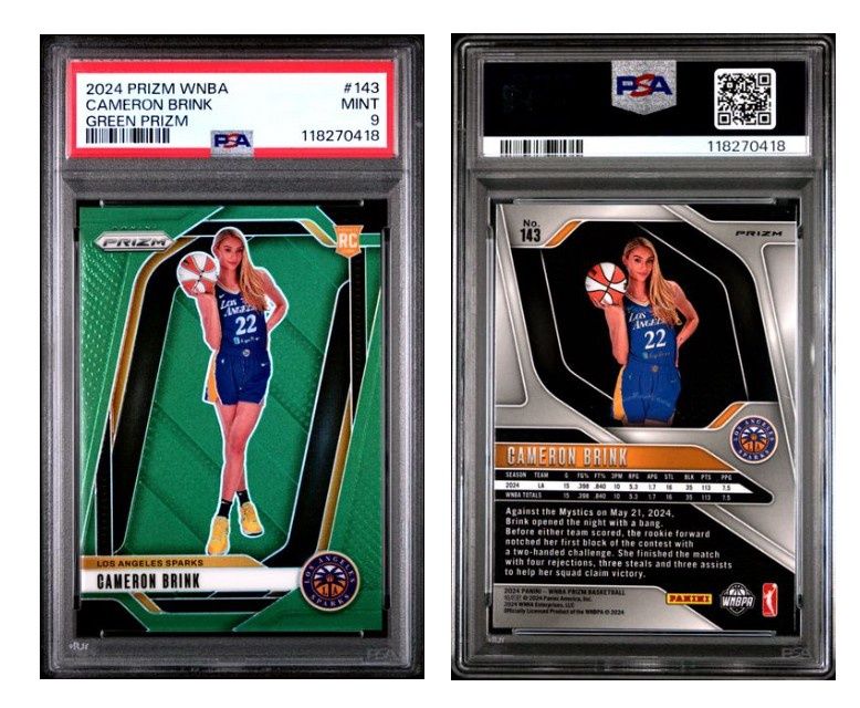 2024 Panini Prizm WNBA Green Prizm Cameron Brink #143 - PSA 9