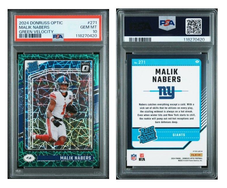 2024 Optic Green Velocity Malik Nabers #271 - PSA 10