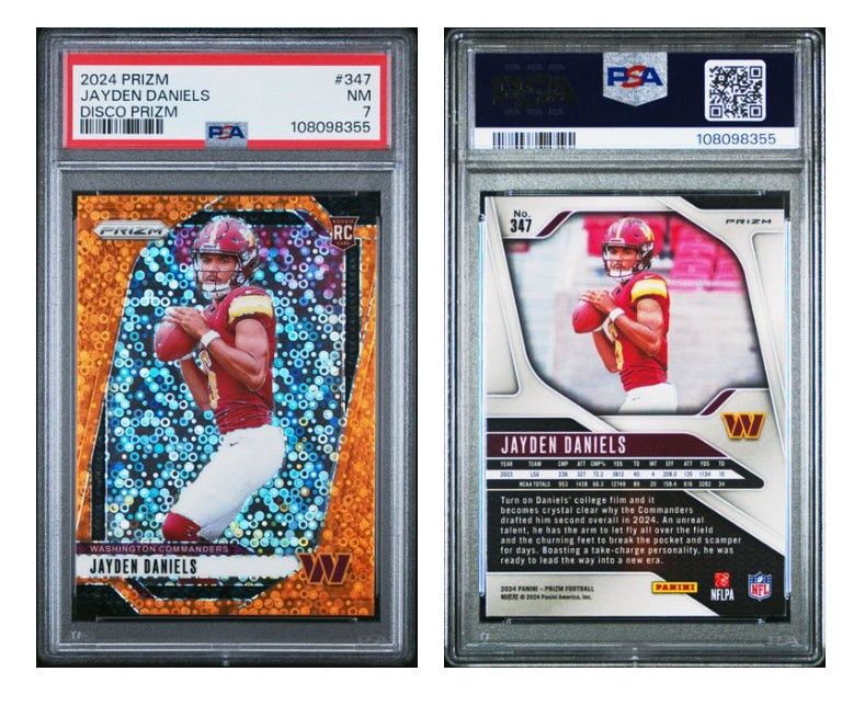 2024 Panini Prizm Disco Prizm Jayden Daniels #347 - PSA 7