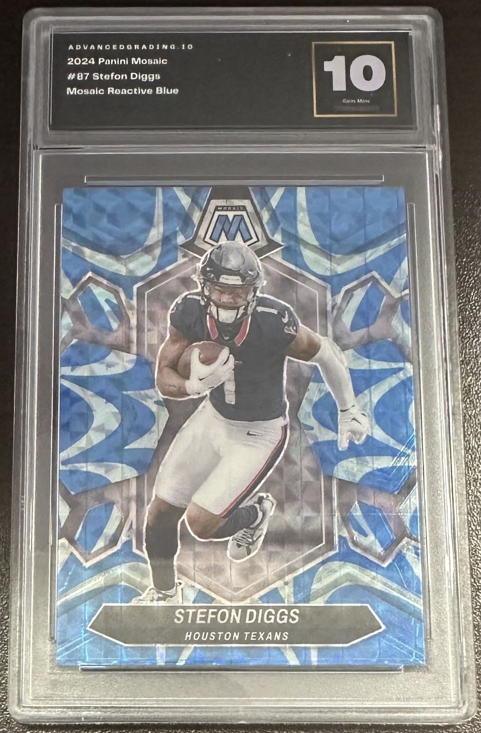 2024 Mosaic Reactive Blue Stefon Diggs #87 Texans Advanced Grading 10