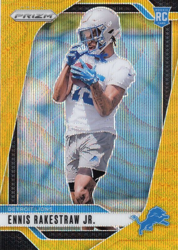 2024 Prizm Ennis Rakestraw Jr. Detroit Lions Rookie Card Gold Wave 9/10