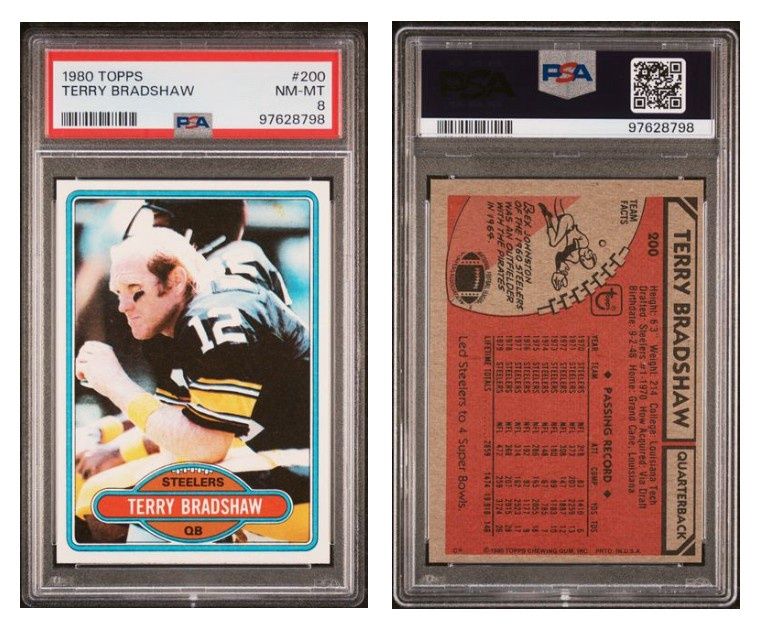 1980 Topps Terry Bradshaw #200 - PSA 8