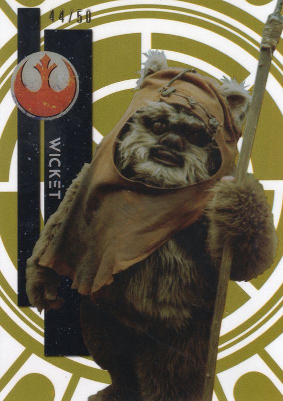 Star Wars Topps High Tek Wicket Gold Refractor Card 44/50