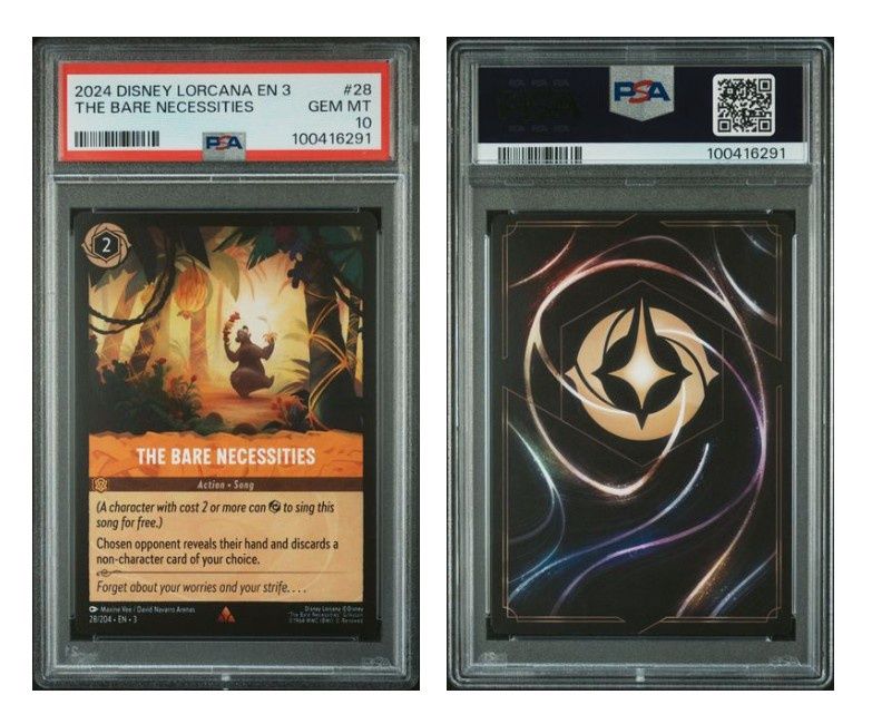 2024 Disney Lorcana En 3-Into the Inklands the Bare Necessities #2 - PSA 10