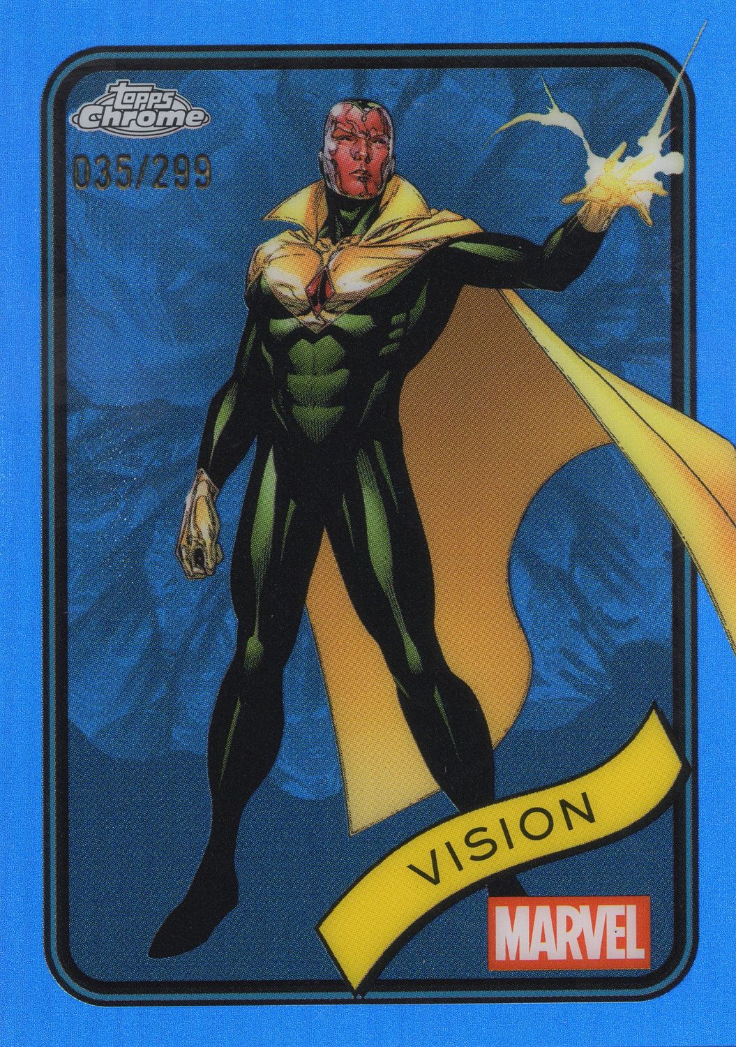 2025 Topps Chrome Marvel Vision  #139 Blue Refractor 35/299