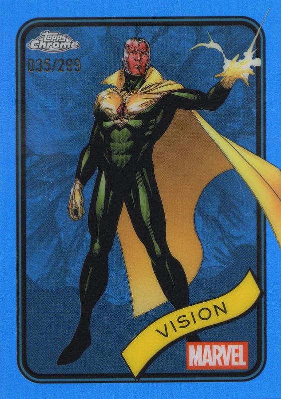 2025 Topps Chrome Marvel Vision  #139 Blue Refractor 35/299