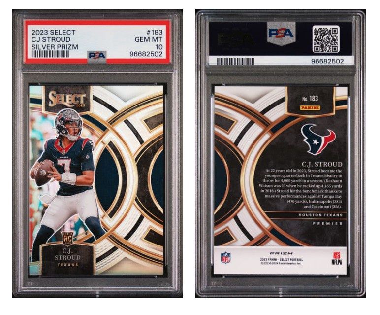 2023 Panini Select Premier Level Silver Prizm CJ Stroud #183 - PSA 10