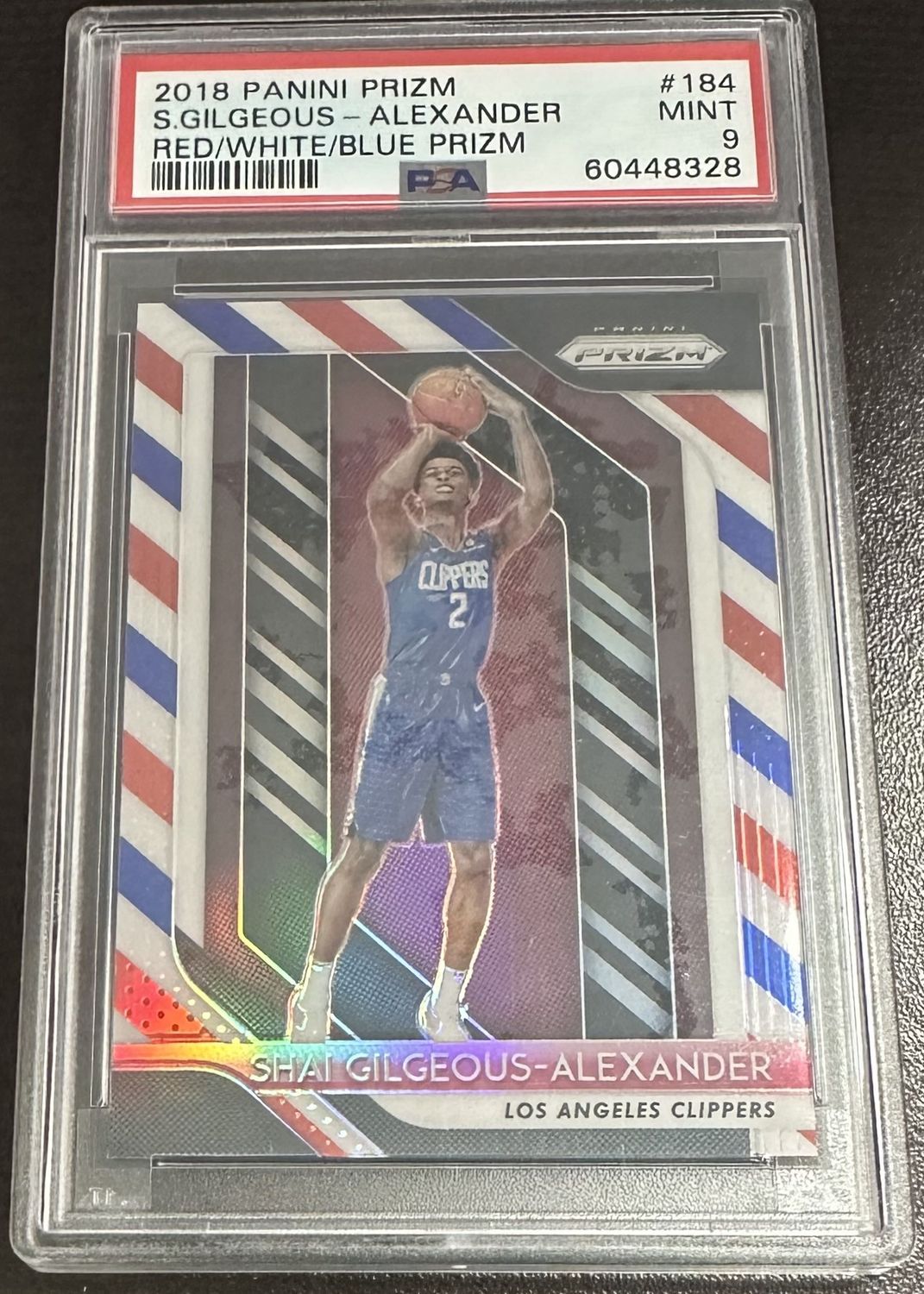 2018 Panini Prizm Red White and Blue Prizm Shai Gilgeous-Alexander #184 - PSA 9