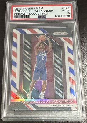 2018 Prizm Red White &amp; Blue Prizm Shai Gilgeous-Alexander #184 - PSA 9