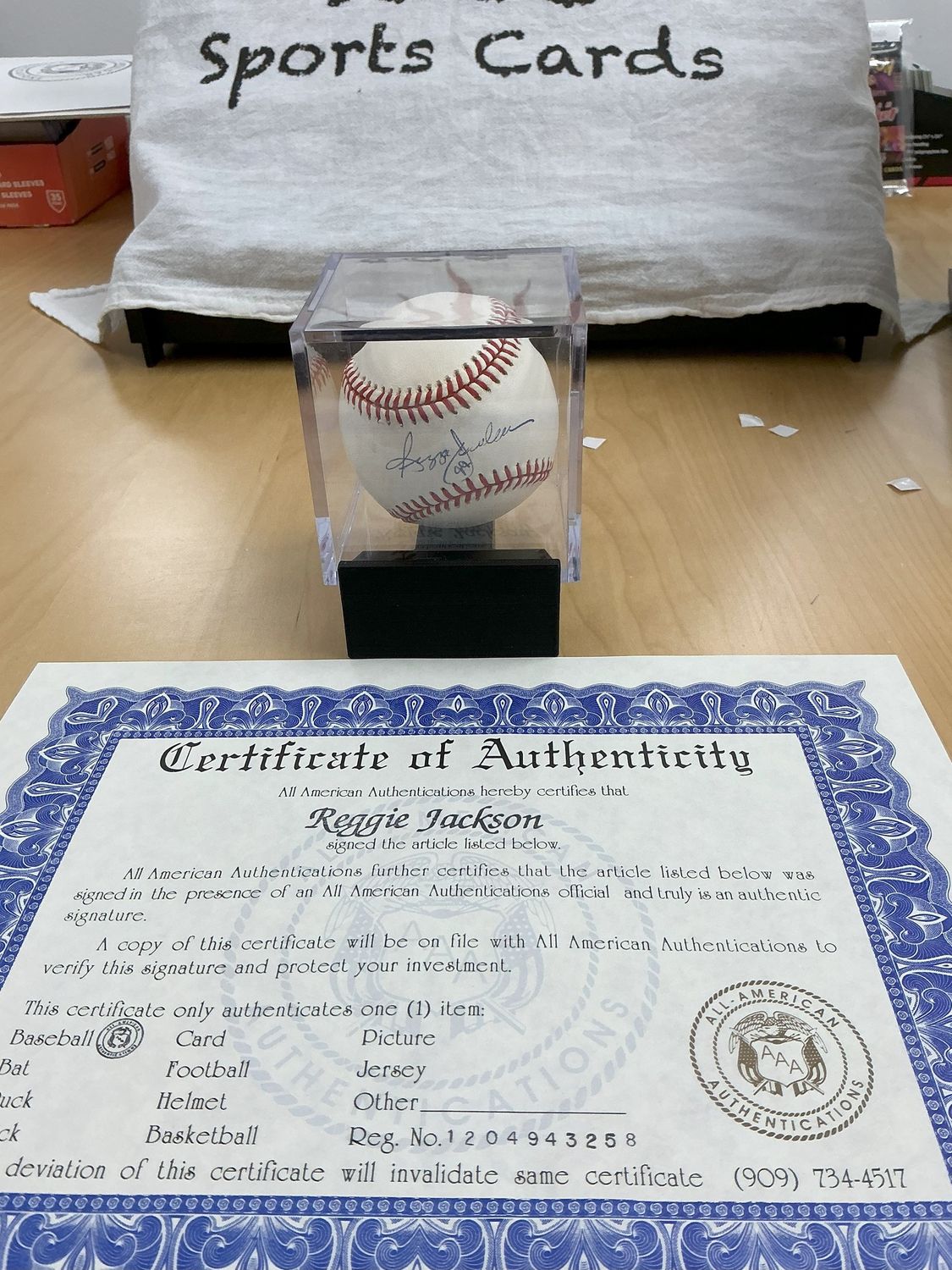 Reggie Jackson Autograph Baseball Signed 12/04/1994 with COA