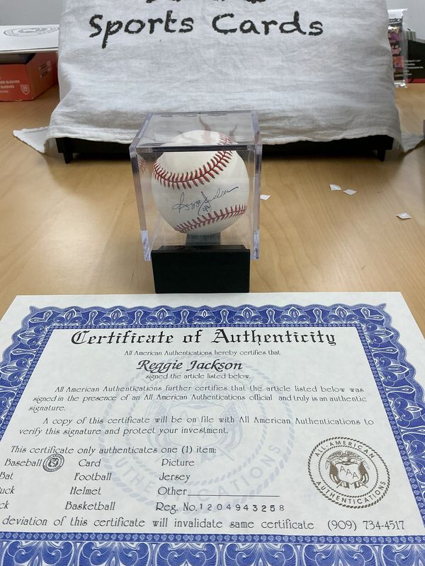 Reggie Jackson Autograph Baseball Signed 12/04/1994 with COA