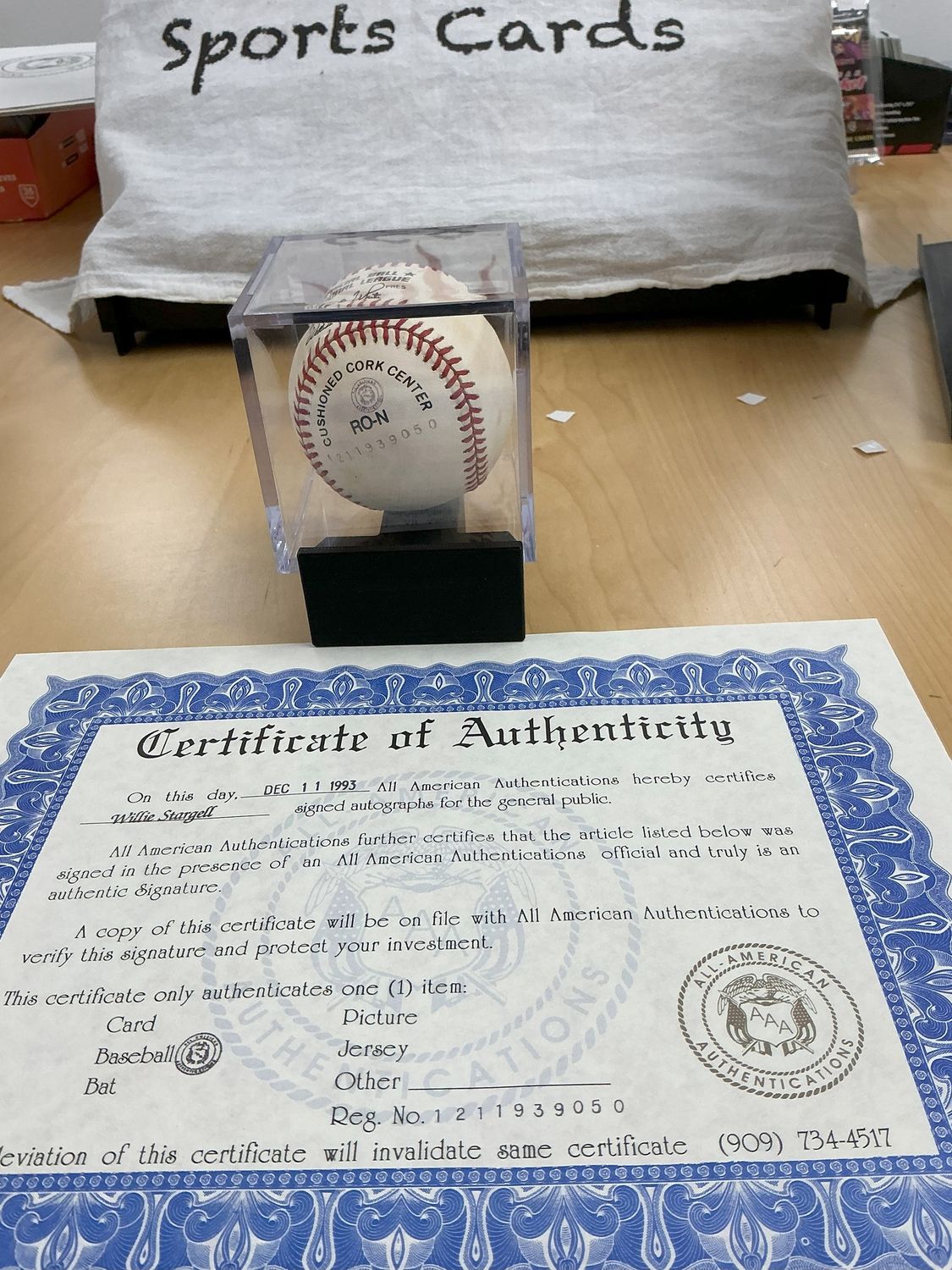 Willie Stargell Autograph Baseball Signed 12/11/1993 Inscribed &#39;H.O.F. &#39;88&#39; with COA (2)
