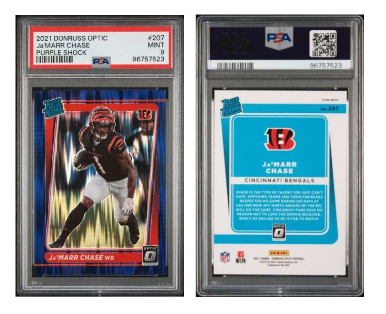 2021 Donruss Optic Purple Shock Ja&#39;Marr Chase #207 - PSA 9
