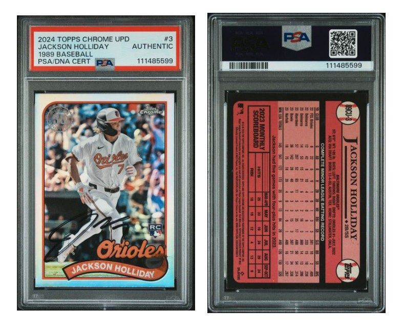 2024 Topps Chrome Update 1989 Baseball Jackson Holliday Autograph #3 - PSA/DNA Authentic