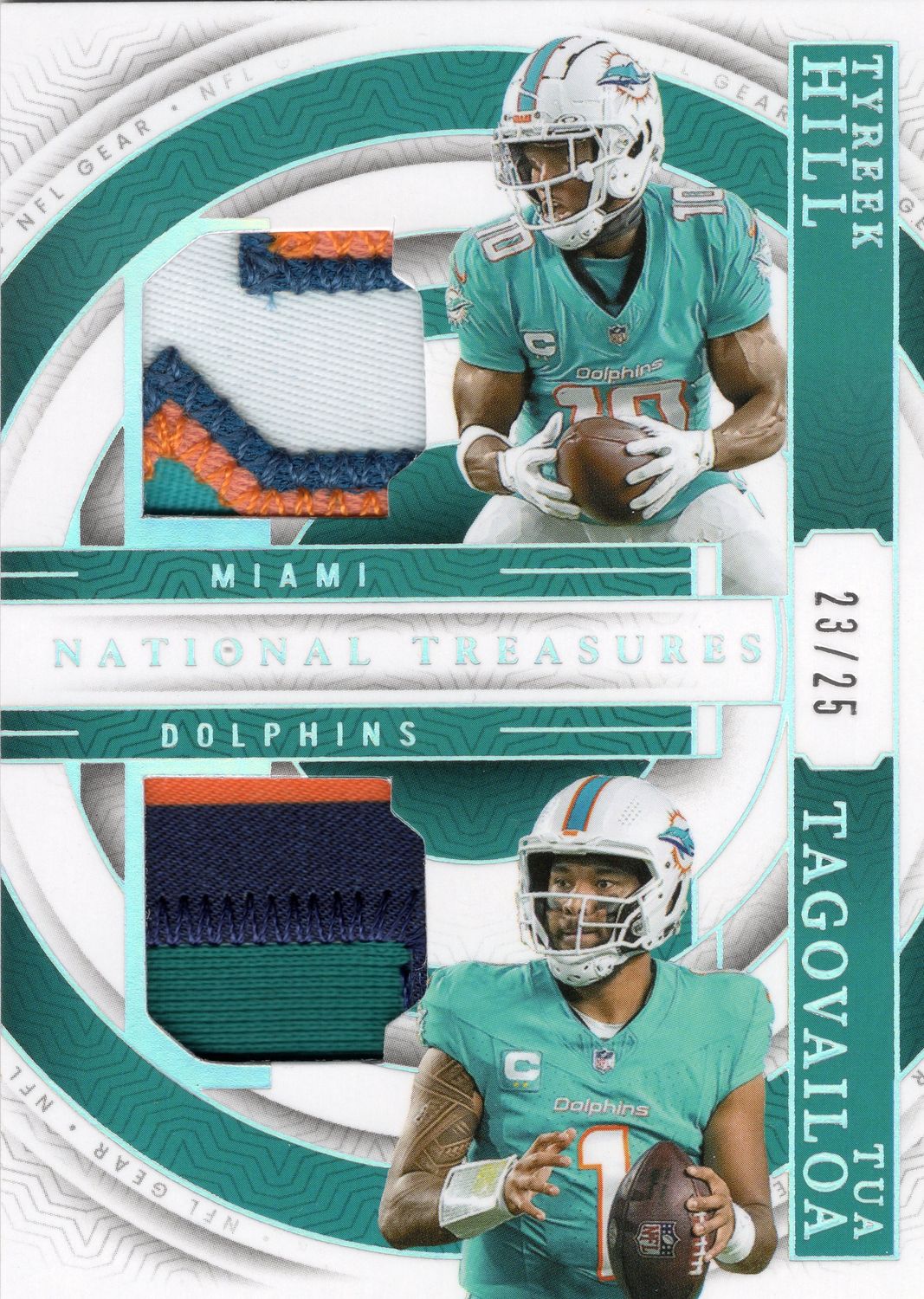 2023 National Treasures Tyreek Hill Tua Tagovailoa  Silver Patch 23/25