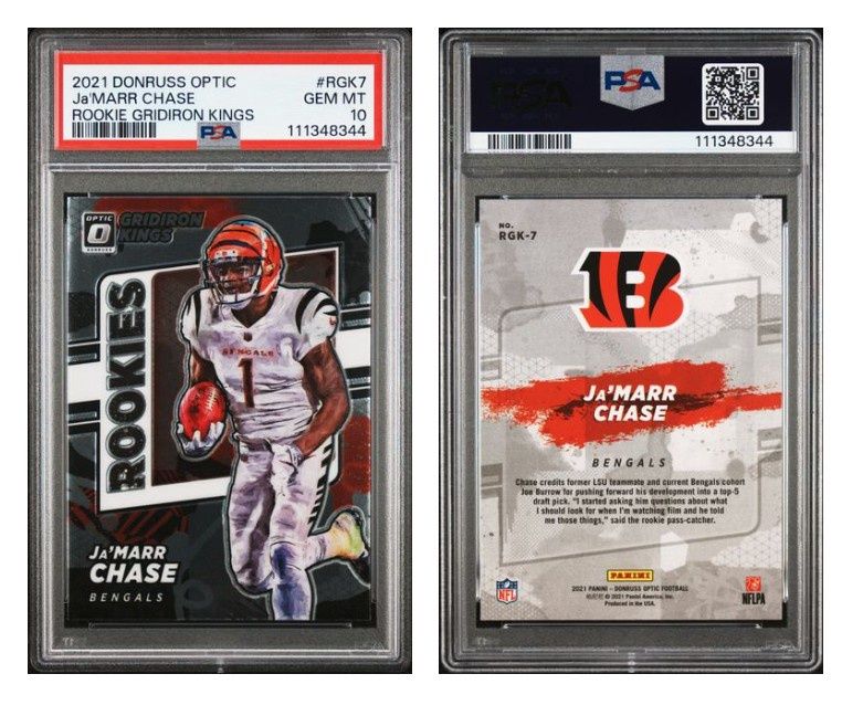 2021 Panini Donruss Optic Rookie Gridiron Kings Ja&#39;Marr Chase #RGK7 - PSA 10