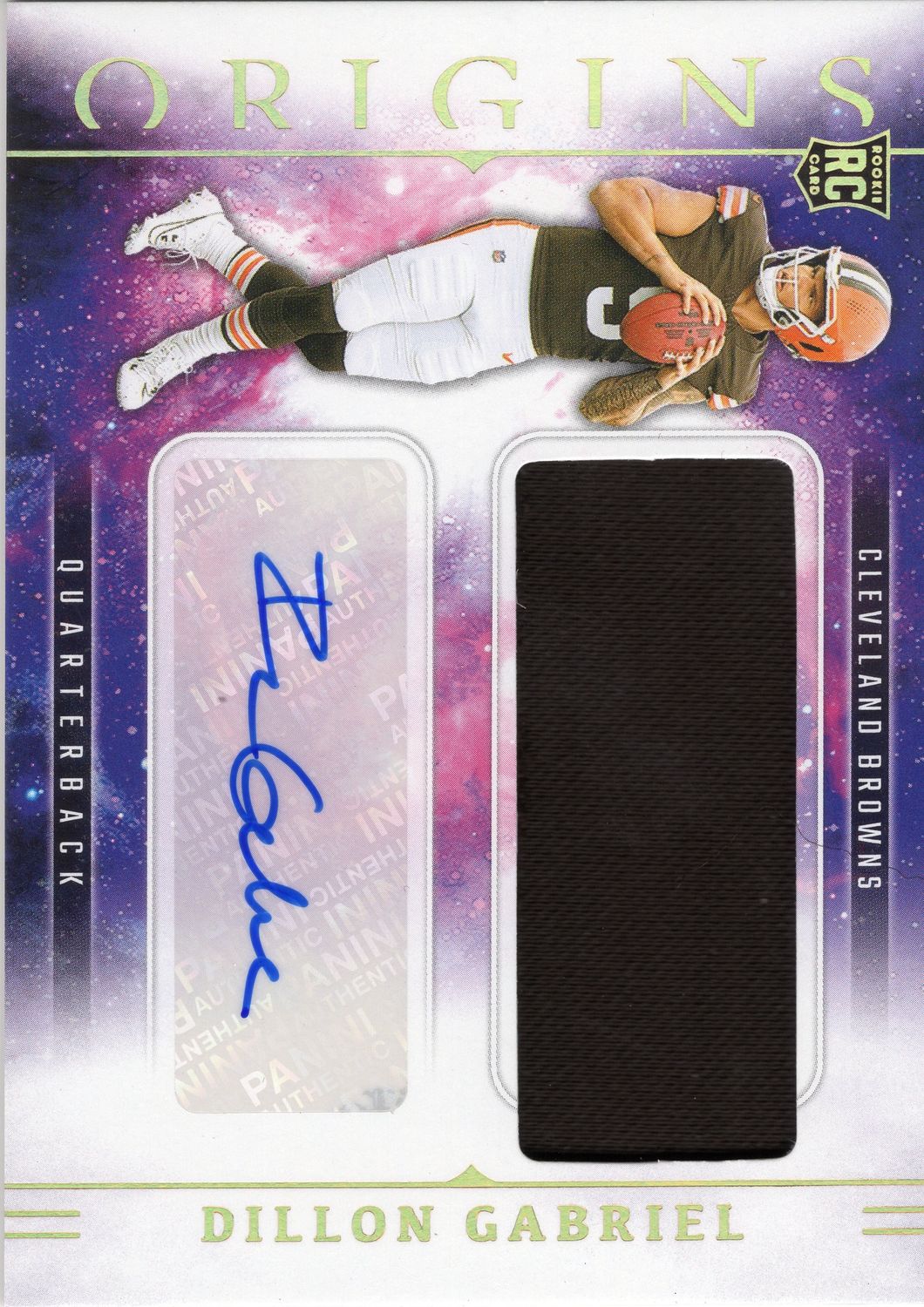 2025 Panini Origins Dillon Gabriel RPA RC #RJJ-DGL Rookie Patch Auto Browns