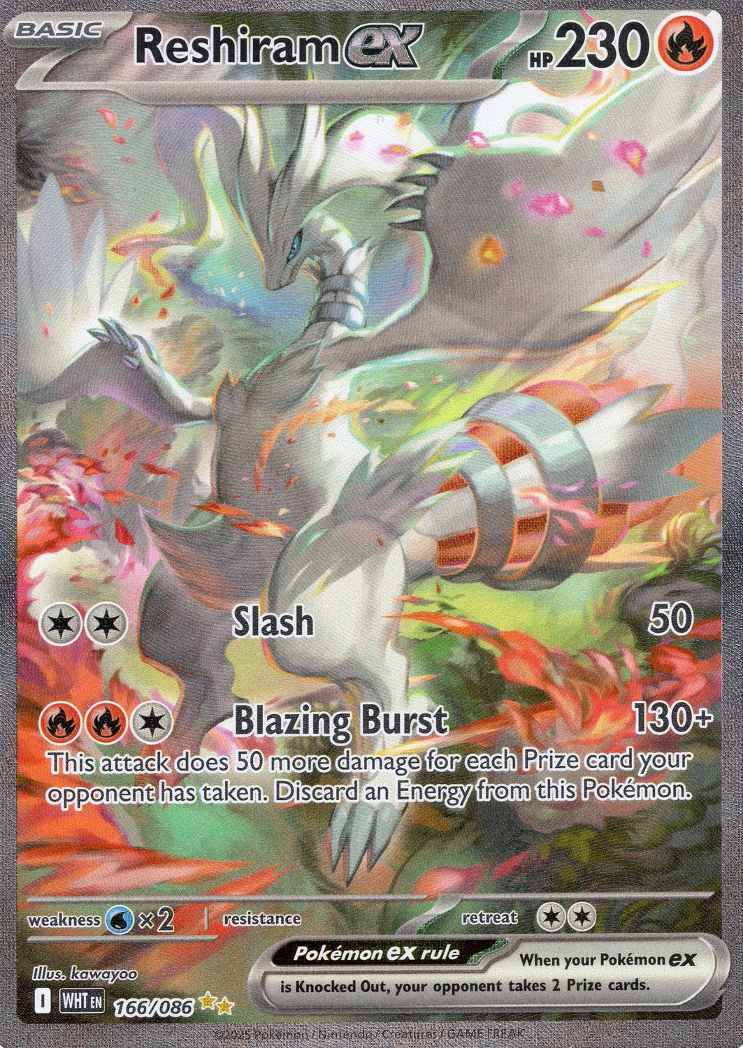 2025 Pokemon SV: WHT EN-White Flare #166/086 Reshiram ex