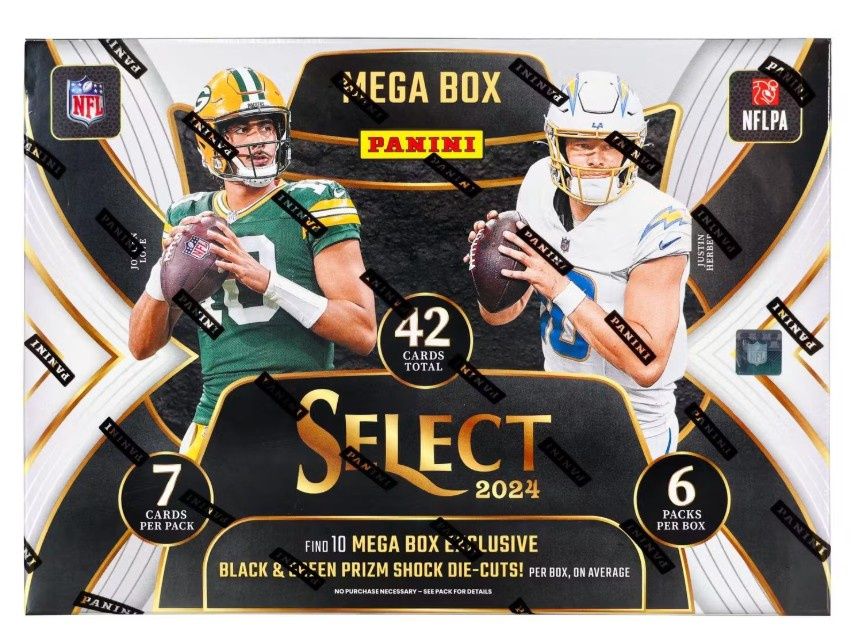 2024 Select Football Mega Box - Black &amp; Green Prizm Shock