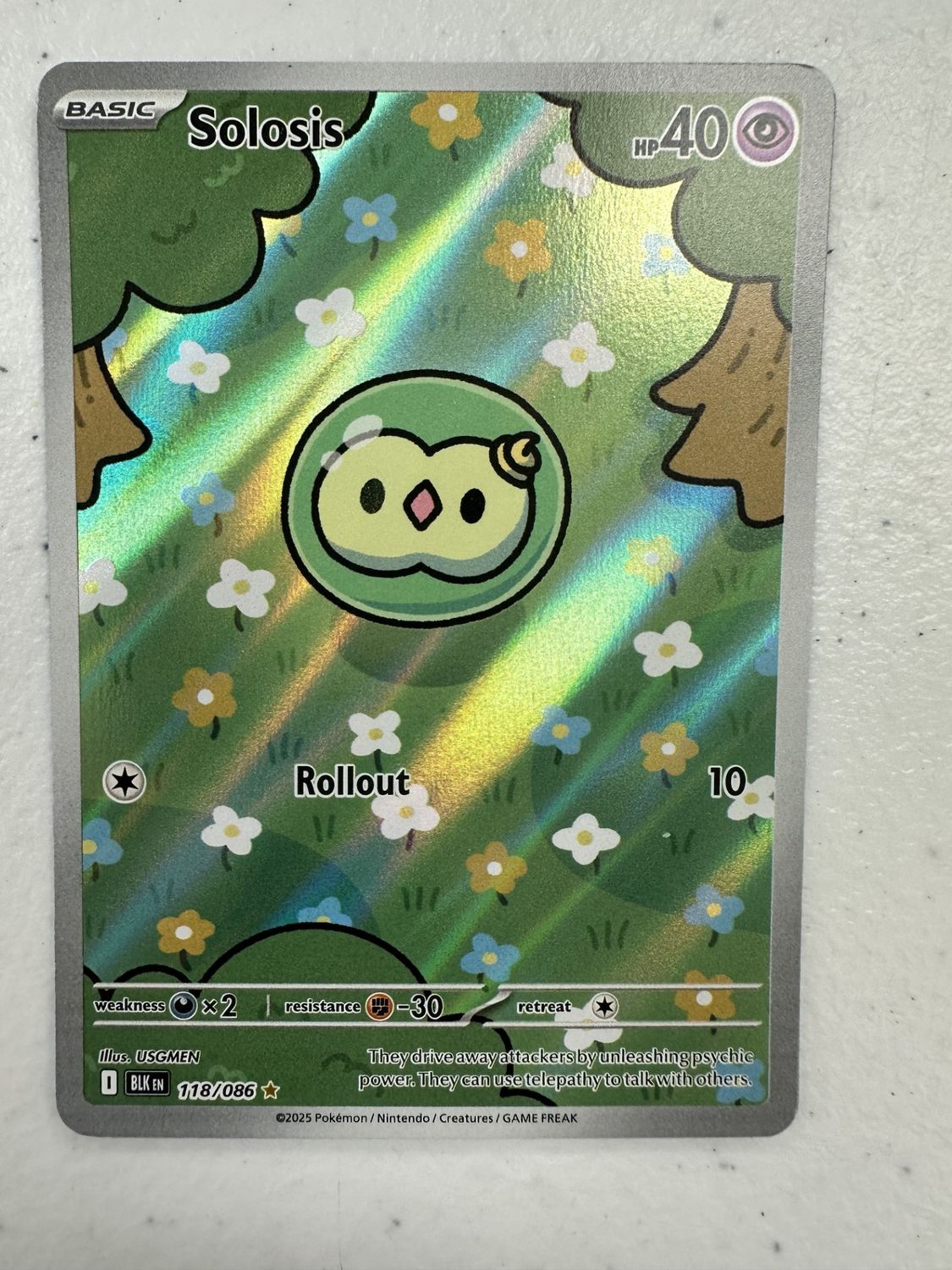 Pokemon 2025 Solosis 118/086 Black Bolt Illustration Rare Holo