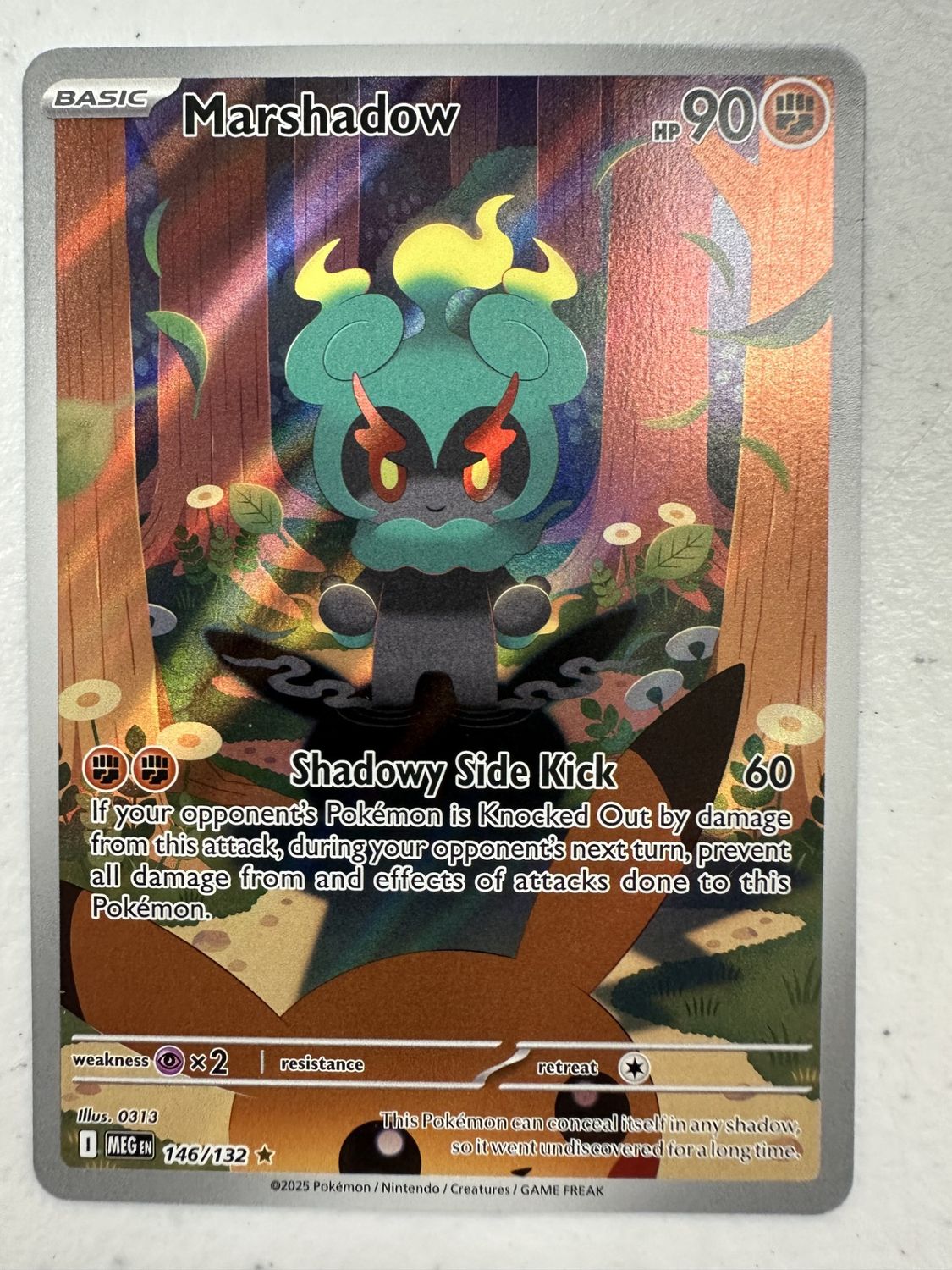 2025 Pokemon Mega Evolution Marshadow 146/132 Illustration Rare TCG - Near Mint