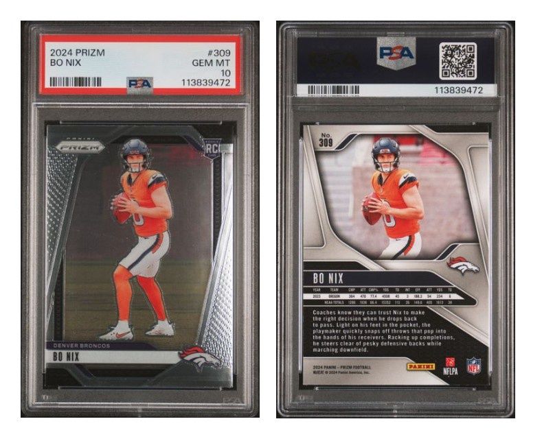 2024 Panini Prizm Bo Nix #309 - PSA 10