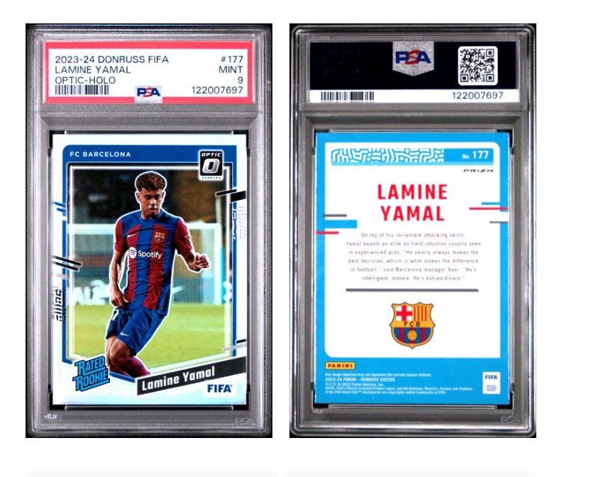 2023 Donruss Rated Rookie Optic Holo Lamine Yamal #177 - PSA 9