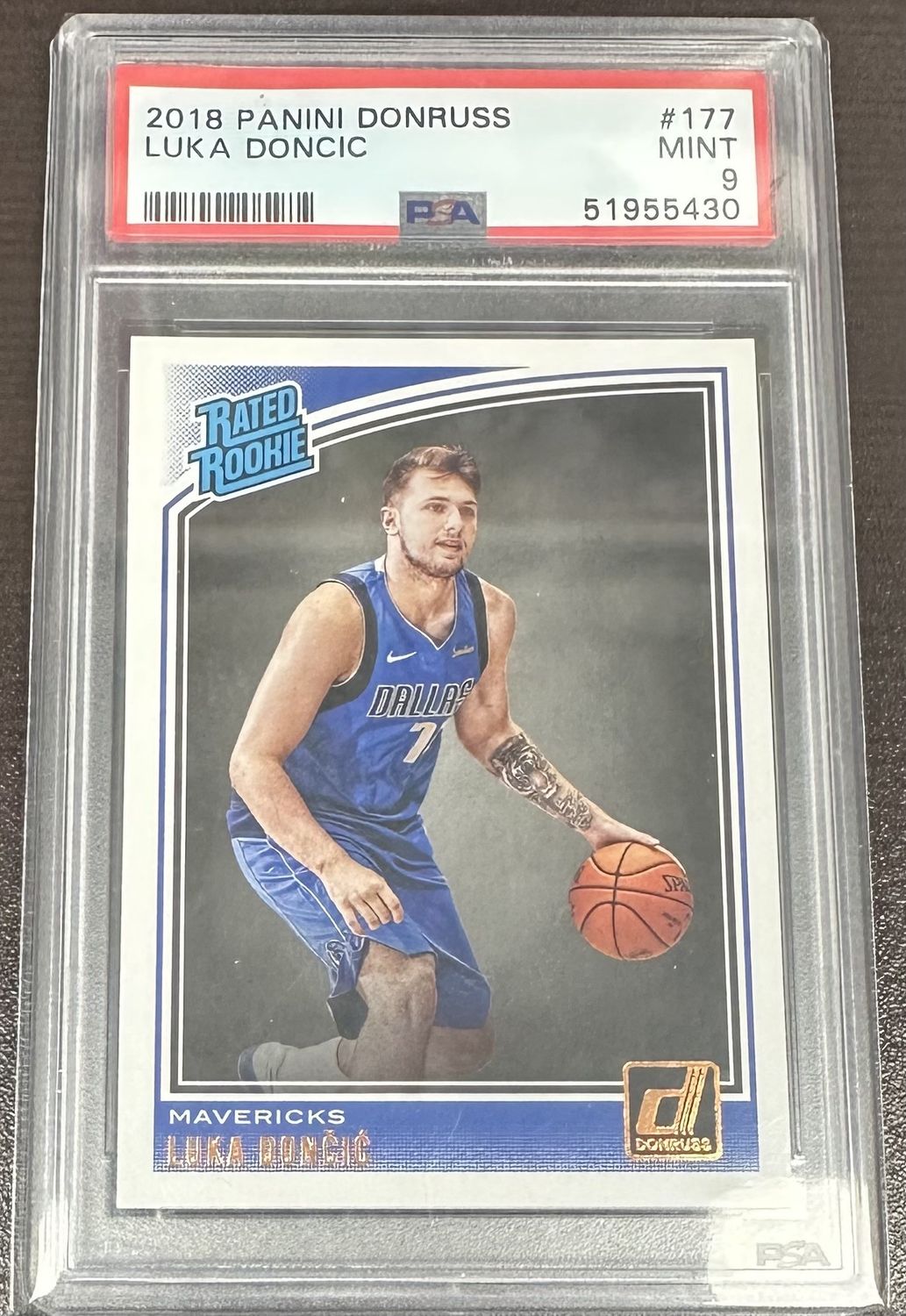 2018 Panini Donruss Rated Rookie Luka Doncic #177 - PSA 9