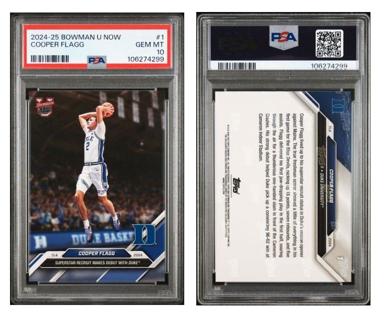 2024 Bowman University Now Cooper Flagg #1 - PSA 10