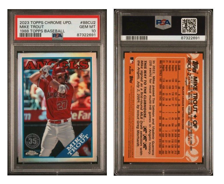 2023 Topps Chrome Update &#39;88 Topps Mike Trout #88CU2 - PSA 10 (Kevin)