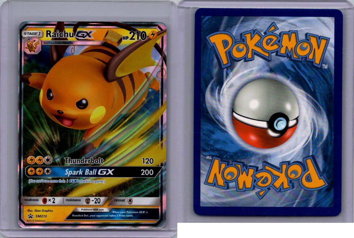 2019 Pokemon Raichu GX #SM213 Black Star Promo Hidden Fates
