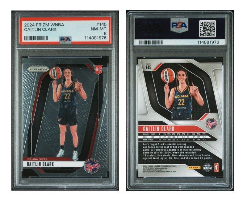 2024 Panini Prizm WNBA Caitlin Clark #145 - PSA 8