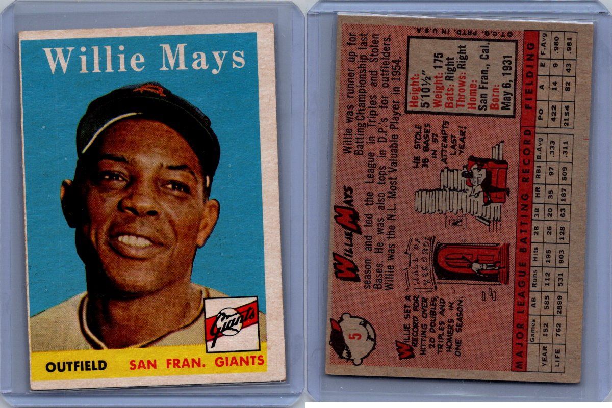 1958 Topps Willie Mays #5