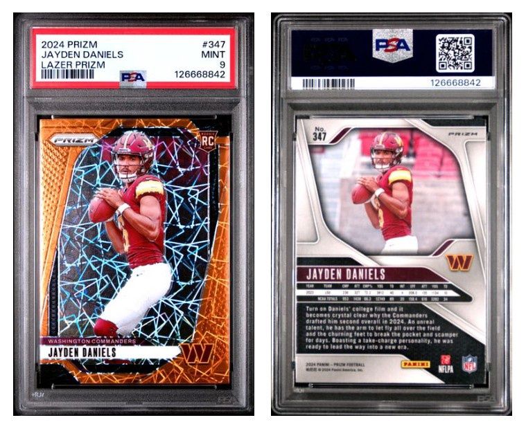 2024 Panini Prizm Lazer Prizm Jayden Daniels #347 - PSA 9