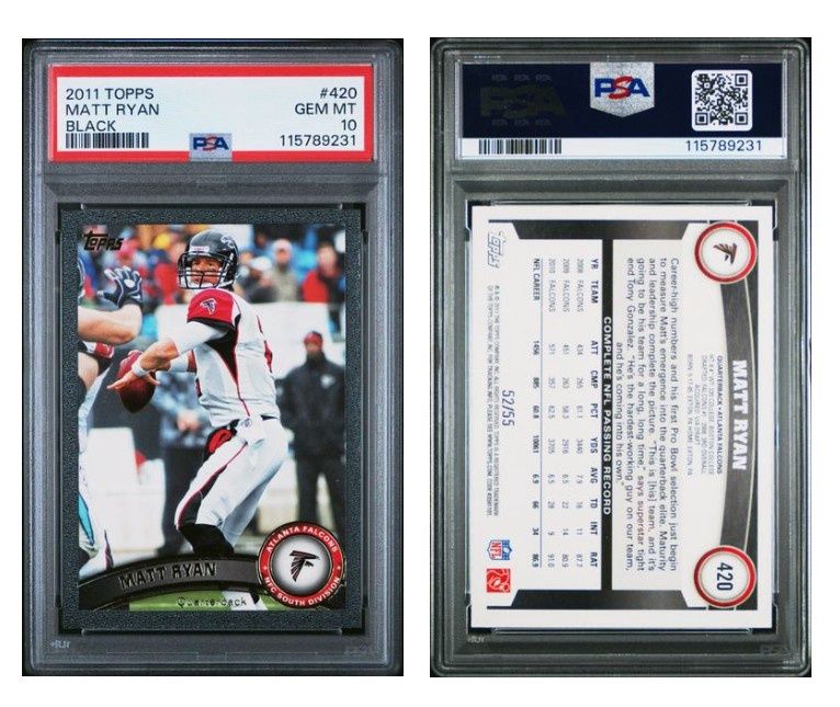 2011 Topps Black #420 Matt Ryan  52/55 - PSA 10 (eBay)