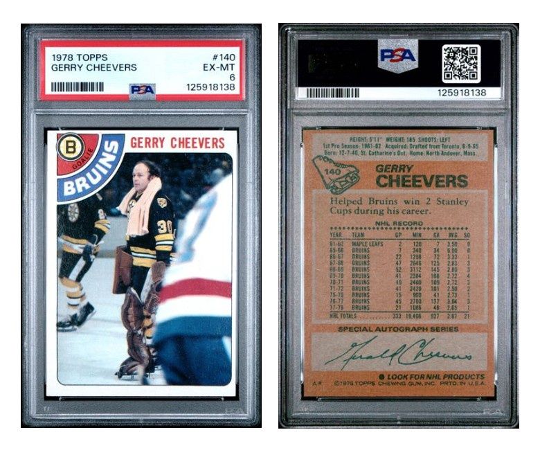 1978 Topps #140 Gerry Cheevers PSA 6 (eBay)