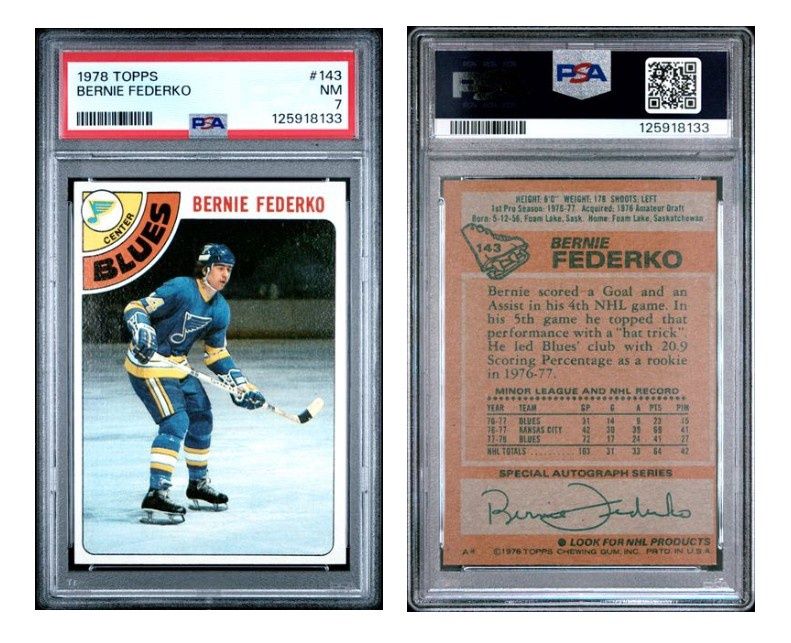 1978 Topps #143 Bernie Federko - PSA 7 (eBay)