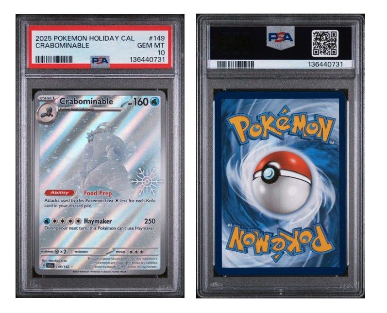 2025 Pokemon Holiday Calendar #149 Crabominable PSA 10