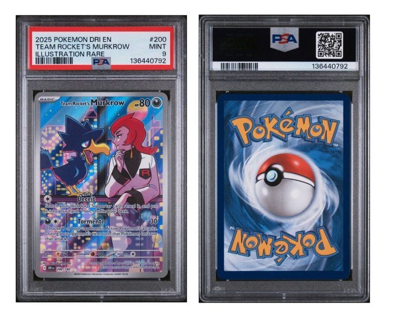 2025 Pokemon Team Rockets #200 Murkrow - PSA 9