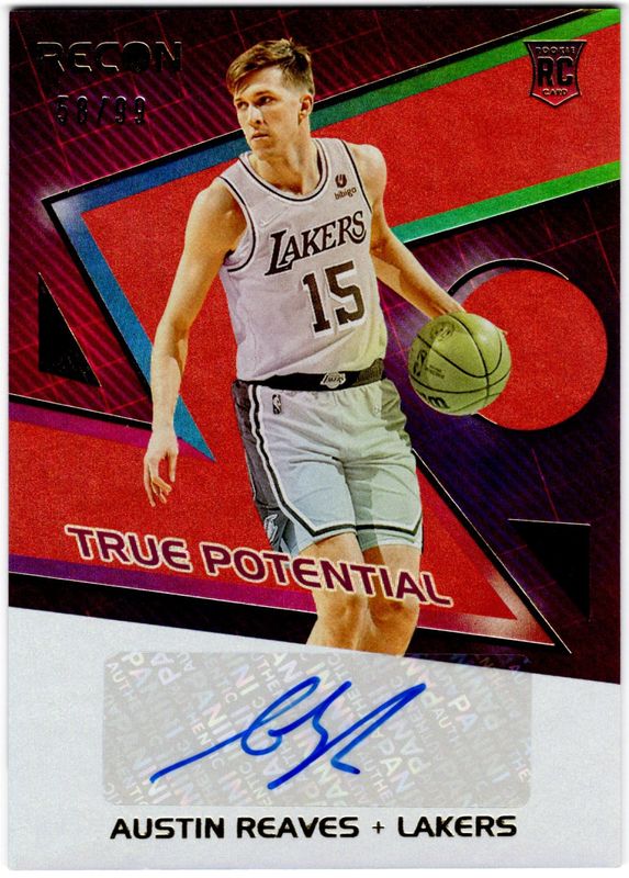 2021-22 Panini Recon - True Potential Signatures Austin Reaves #TPS-ARV Red 58/99 (eBay)