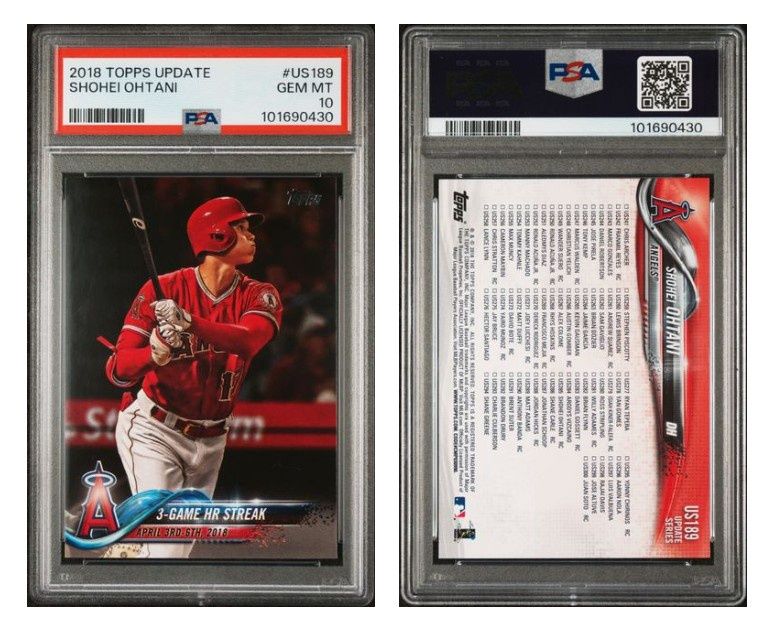 2018 Topps Update Series - Shohei Ohtani #US189 (RC) - PSA 10 (eBay)