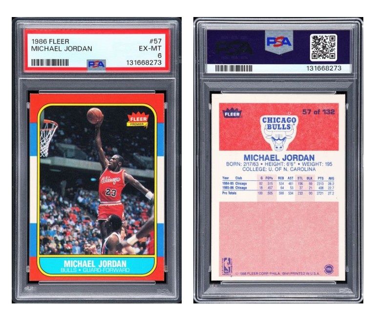 1986 Fleer Michael Jordan #57 Rookie Card - PSA 6