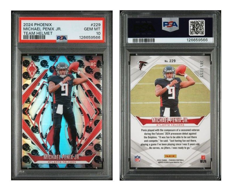 2024 Phoenix Michael Penix Team Helmet 385/399 - PSA 10