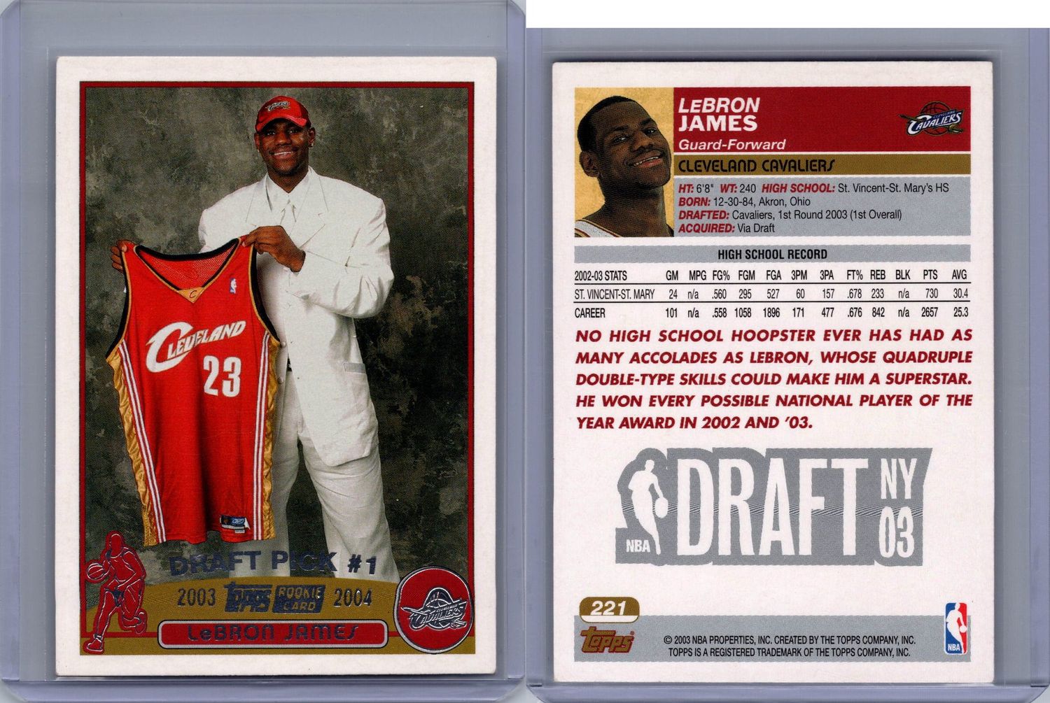 2003 Topps LeBron James #221 - Rookie Card - eBay