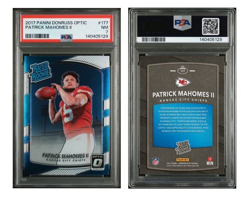 2017 Optic Patrick Mahomes Rated Rookie #177 - PSA 7