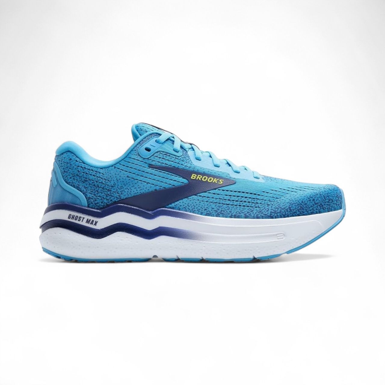 Brooks-Ghost Max 2 Men, Color: Blue/Aqua/Yellow, Size: 8.5