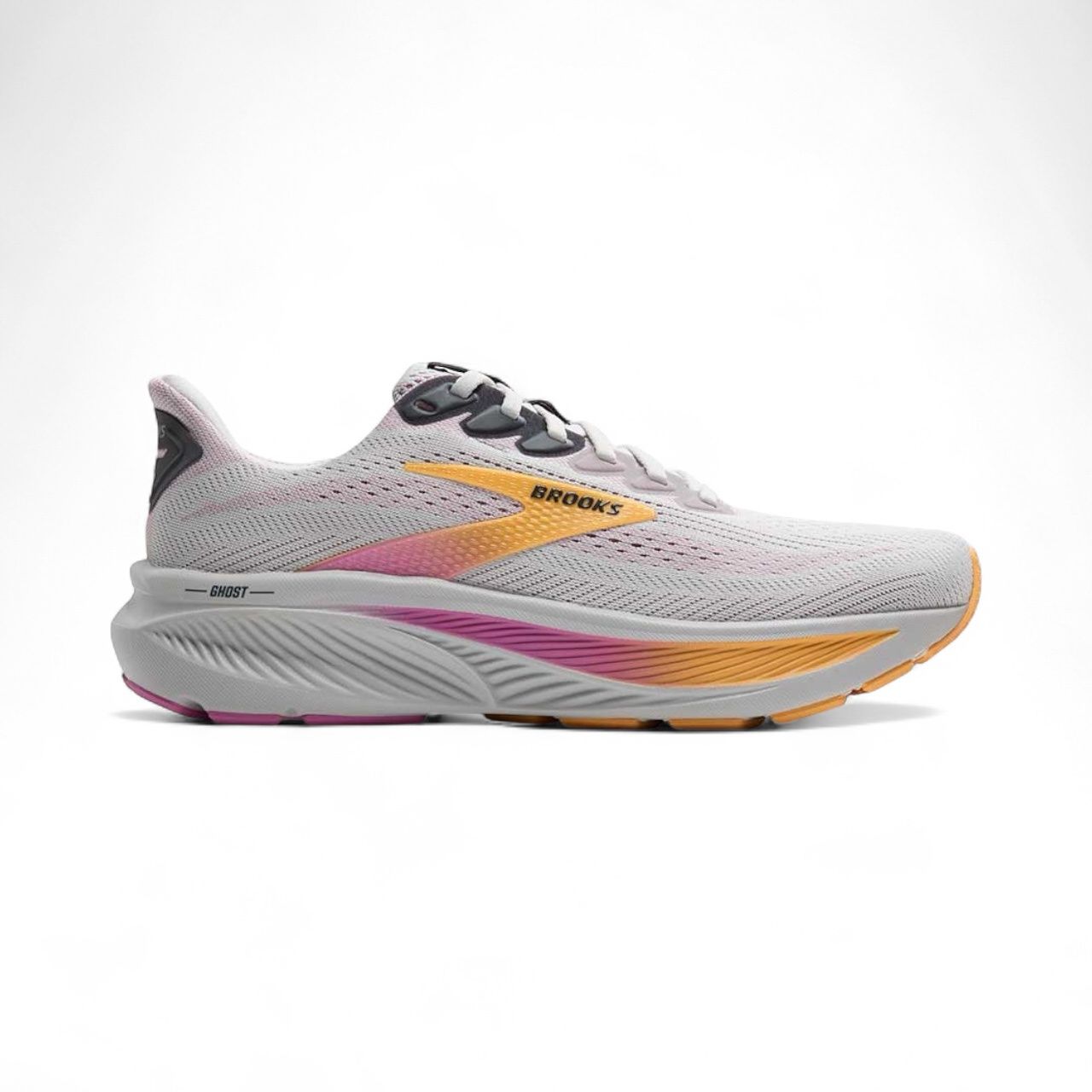 Brooks-Ghost 17 Wide Women, Color: Oyster/Apricot/Pink, Size: 6