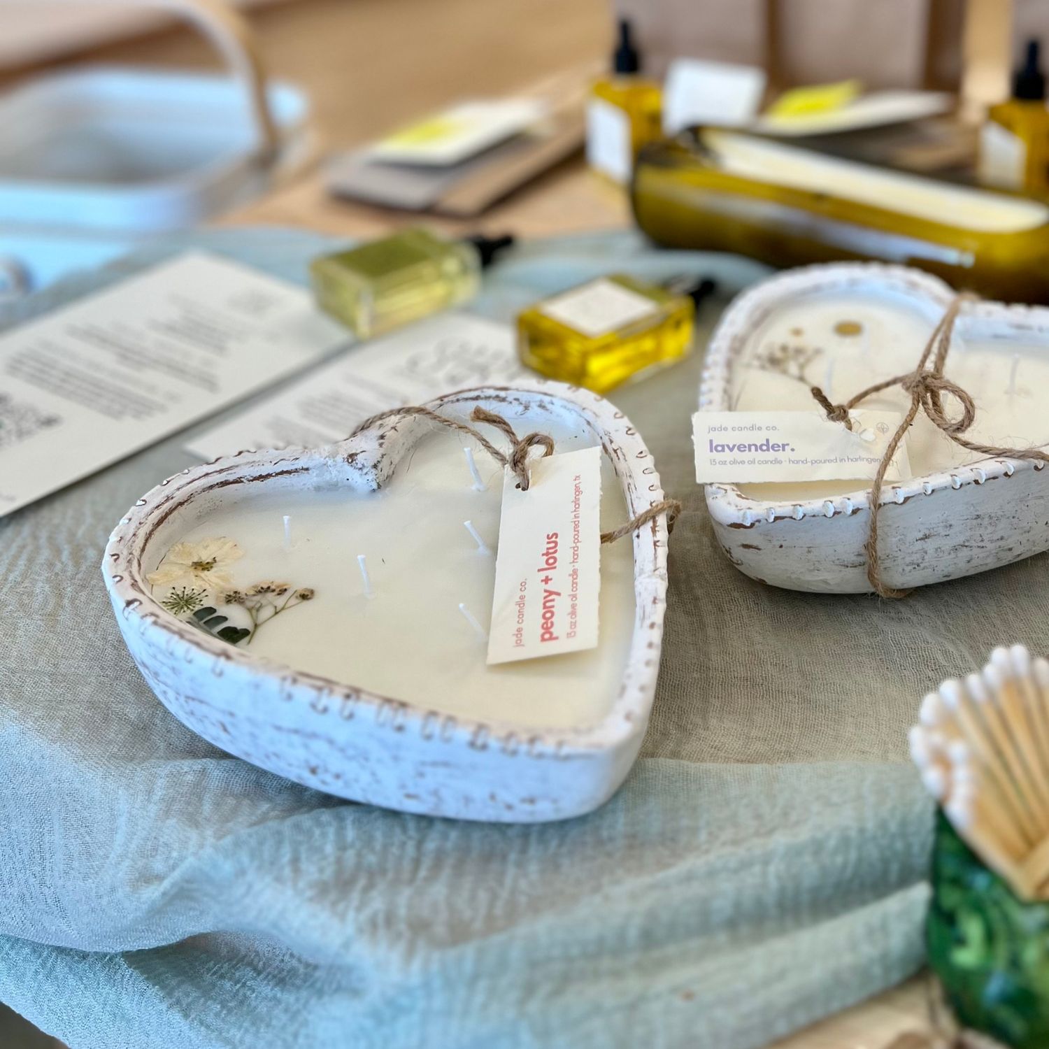 Heart Clay Candle