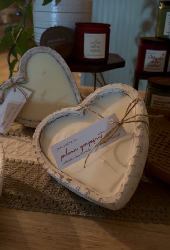 Heart Clay Candle