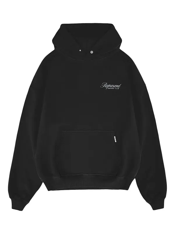 Represent Owner’s Club Script Hoodie – Washed Black